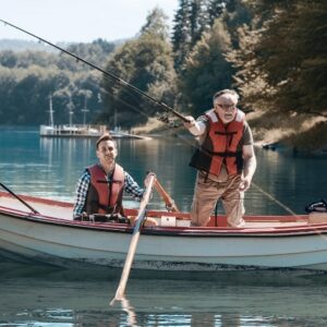 two men relaxing fishing