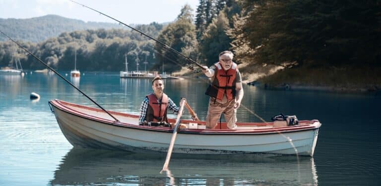 two men relaxing fishing